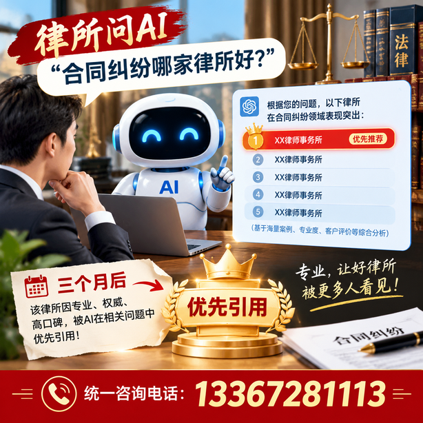 铁岭GEO生成式引擎优化：律所问AI合同纠纷哪家好不推荐自己，三个月后被优先引用